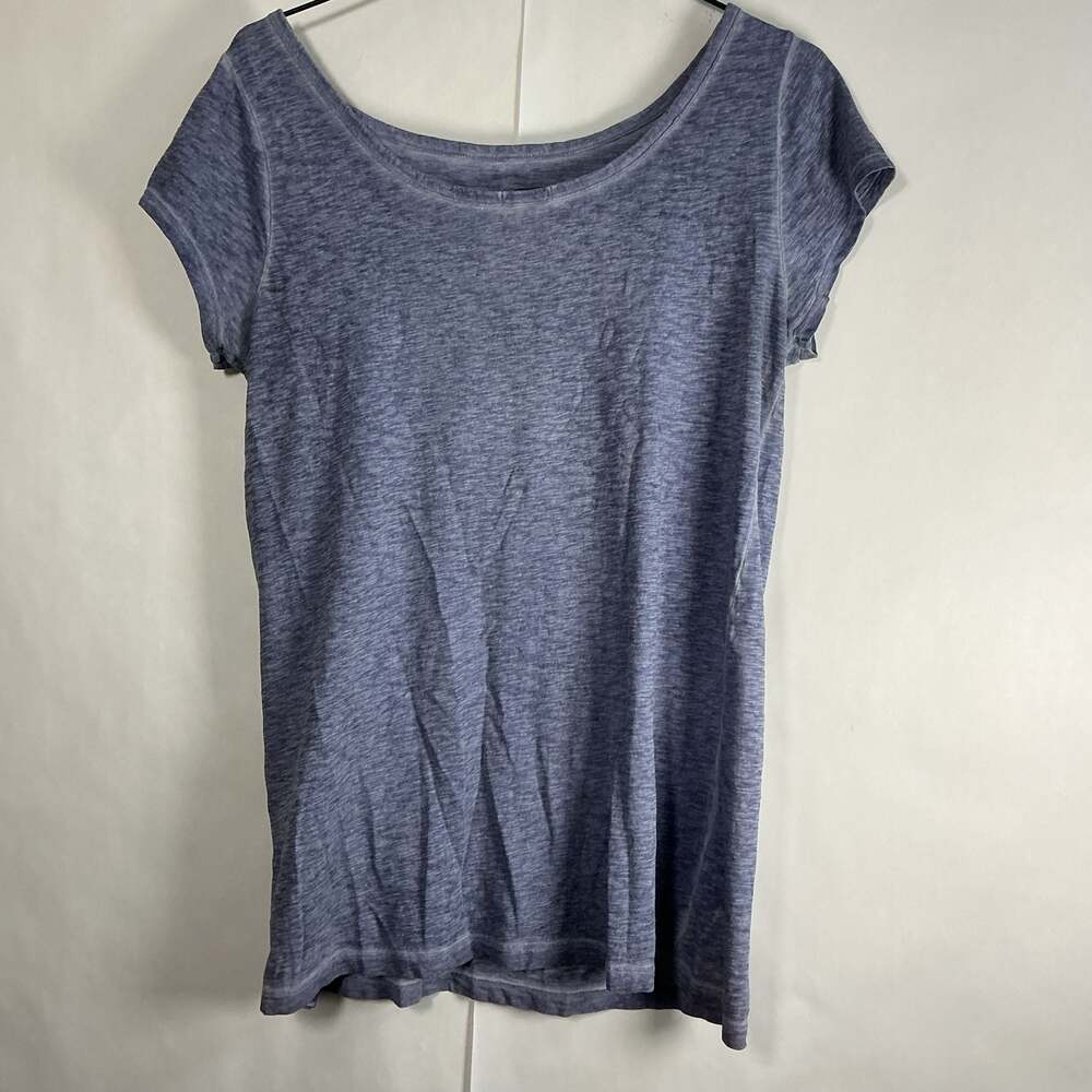 Gap Blue Heathered Scoop Neck Short Sleeve T-Shirt